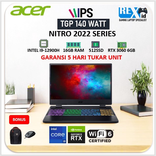 Laptop Acer Nitro i9 12900H RTX 3060 165HZ