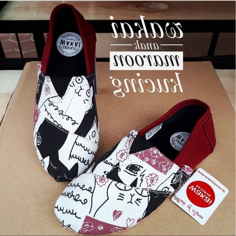 SEPATU SLIP ON ANAK WAKAI KUCING MARON TERBARU