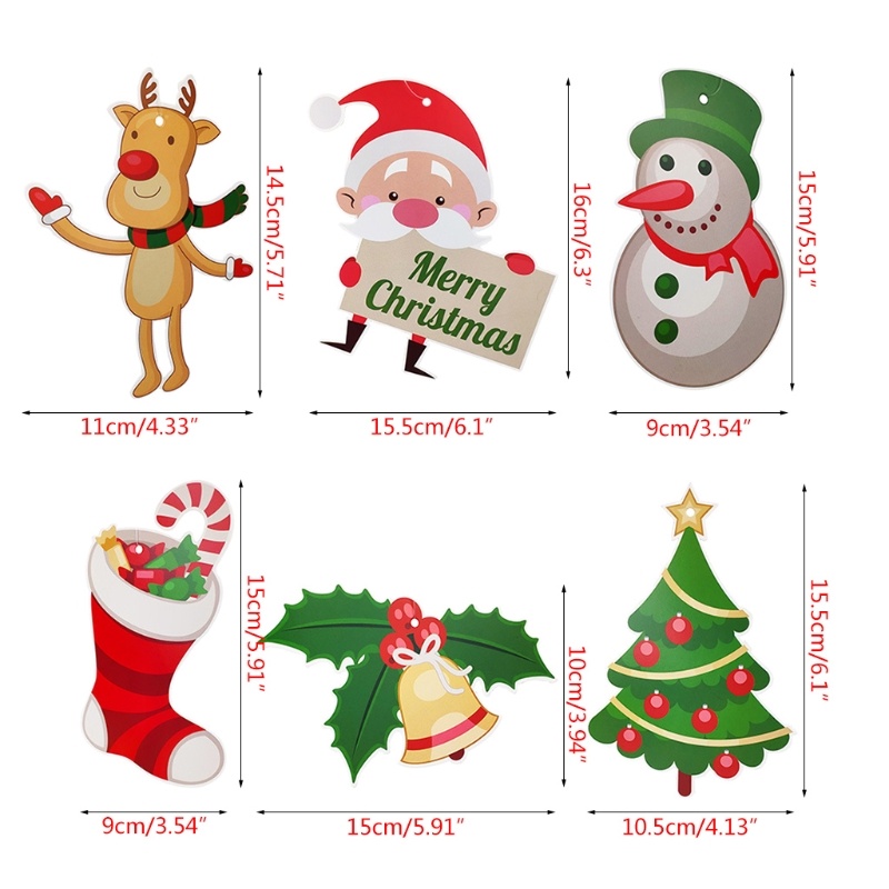 Ornamen Gantung Kertas Spiral Motif Kartun Snowman / Rusa / Santa Claus Untuk Dekorasi Pohon Natal