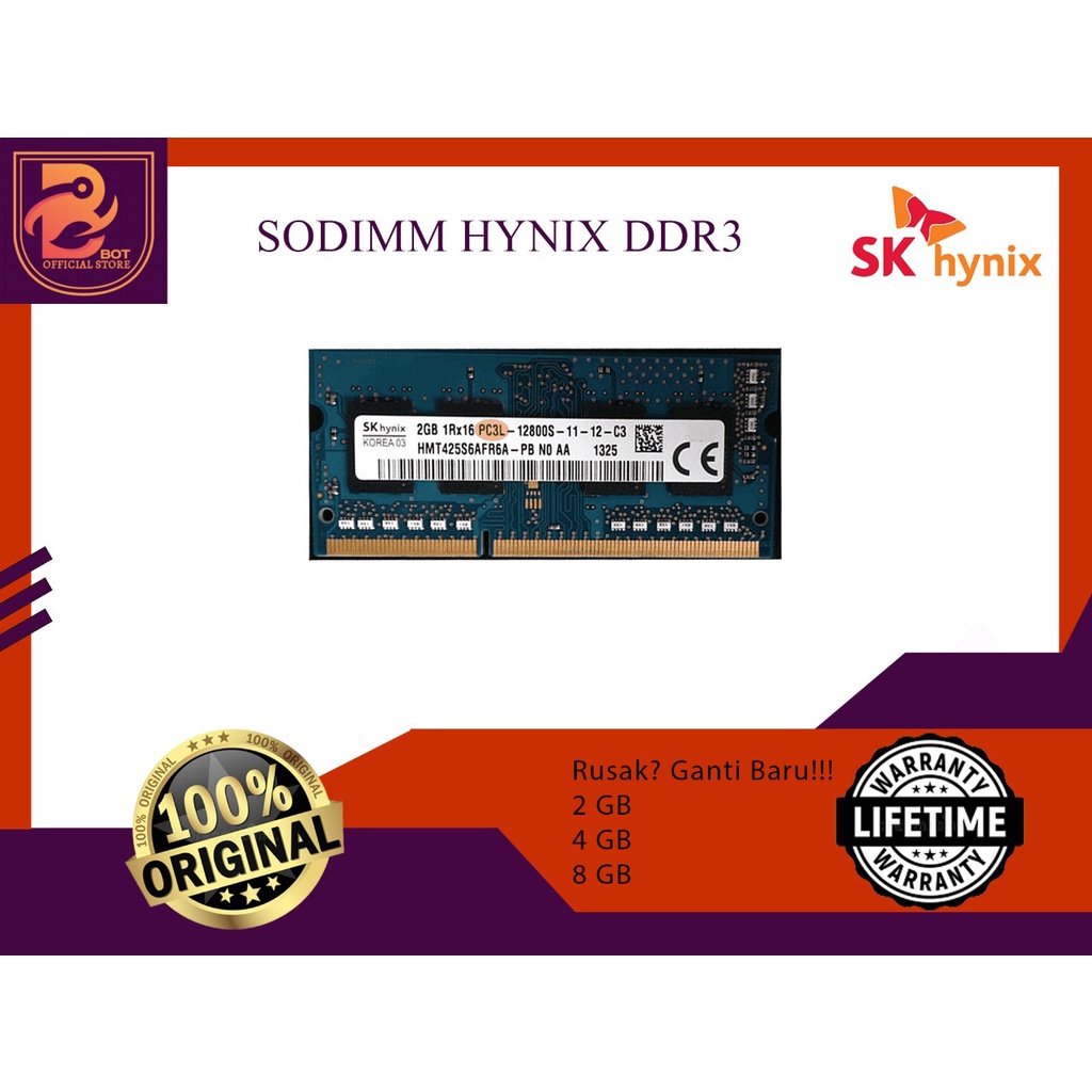 RAM Sodimm (Laptop) Hynix DDR3L Original | RAM Lifetime | Memory RAM