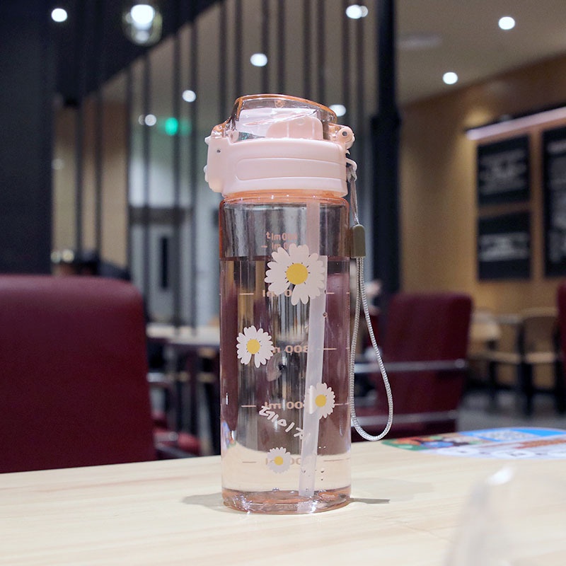 BOTOL MINUM/TUMBLR DAISY TRANSPARANT UK.600ML