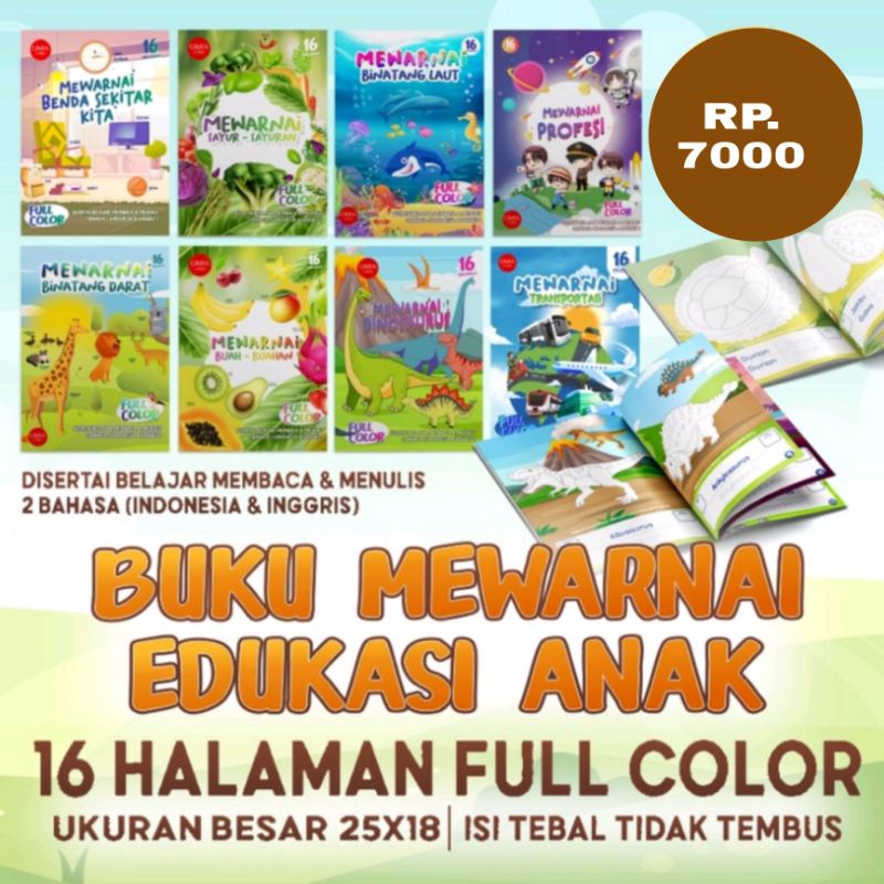 

Buku Mewarnai Full Colour 16 Halaman | Edukasi Anak