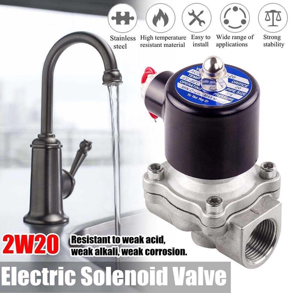 [BISA COD] JLNONLNJKT Electric Solenoid Water Valve 220V 3/4 Inch - 2W-200-20B