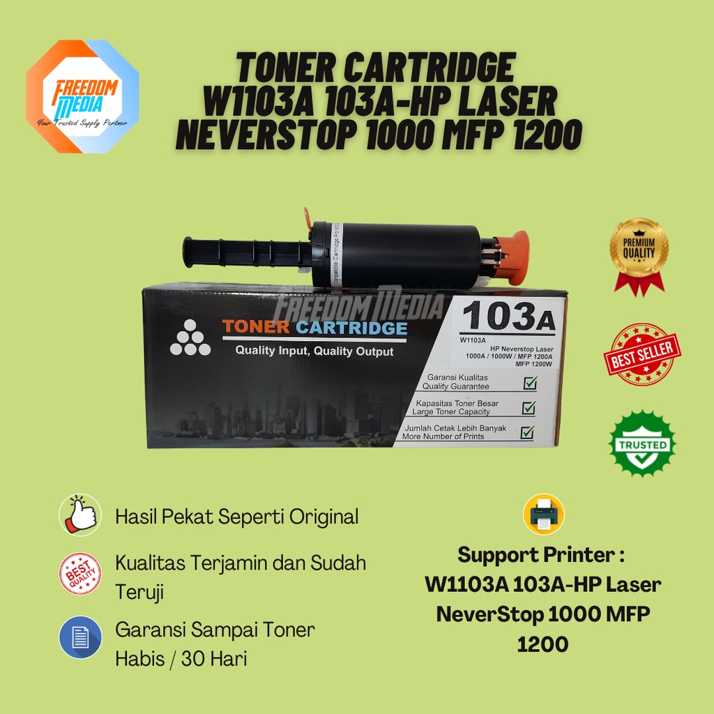 Toner Cartridge Compatible W1103A 103A-HP Laser NeverStop 1000 MFP1200