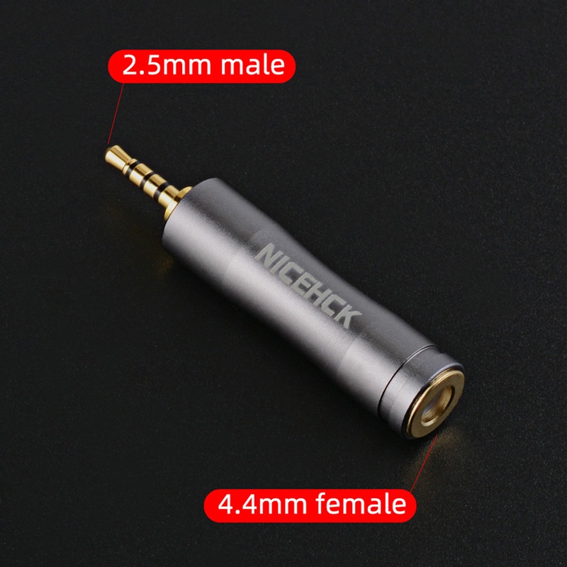 Nicehck Adaptor Konektor Kabel Audio HIFI Earphone 4.4mm Female Ke 3.5mm 2.5mm Male Lapis Emas