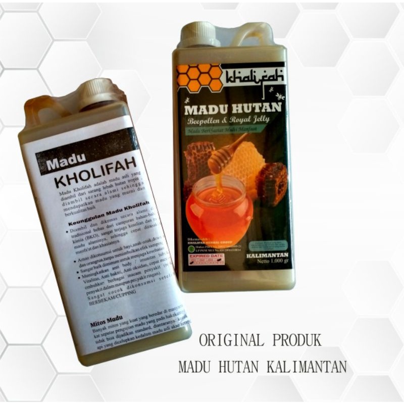 

Madu Hutan Murni Kalimantan Khalifah diperkaya Beepollen dan Royal jelly 1000Gr