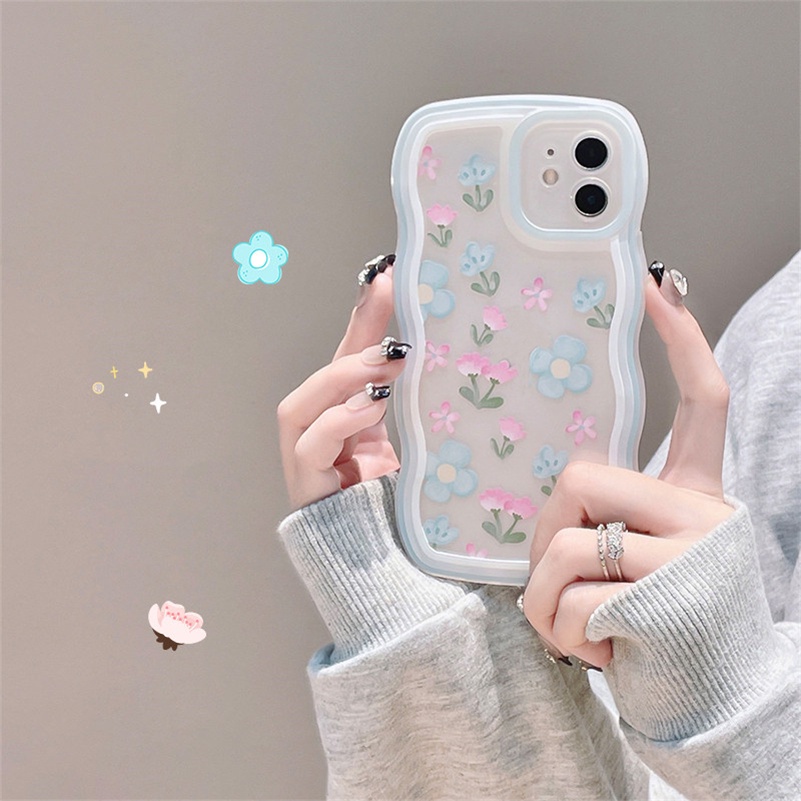 Soft Case Silikon Motif Bunga Transparan Untuk Realme 9 Pro + C35 C31 C30 C21 C21Y C25Y C25 C25s C20 C17 C15 C12 C11 8 8i 7i 5 5i 6a 50A