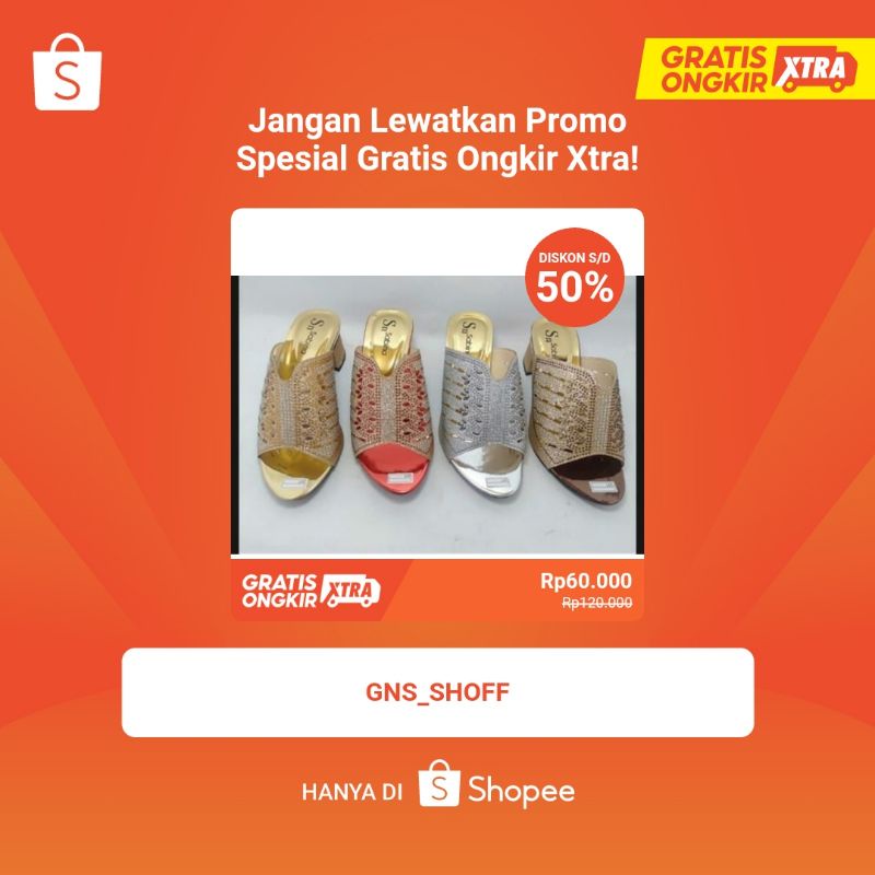 sandal wanita. sandal pesta wedges