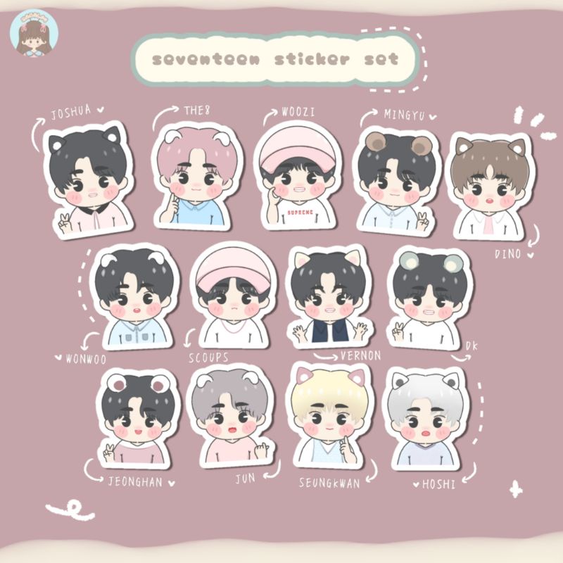 SEVENTEEN sticker set chibi ver