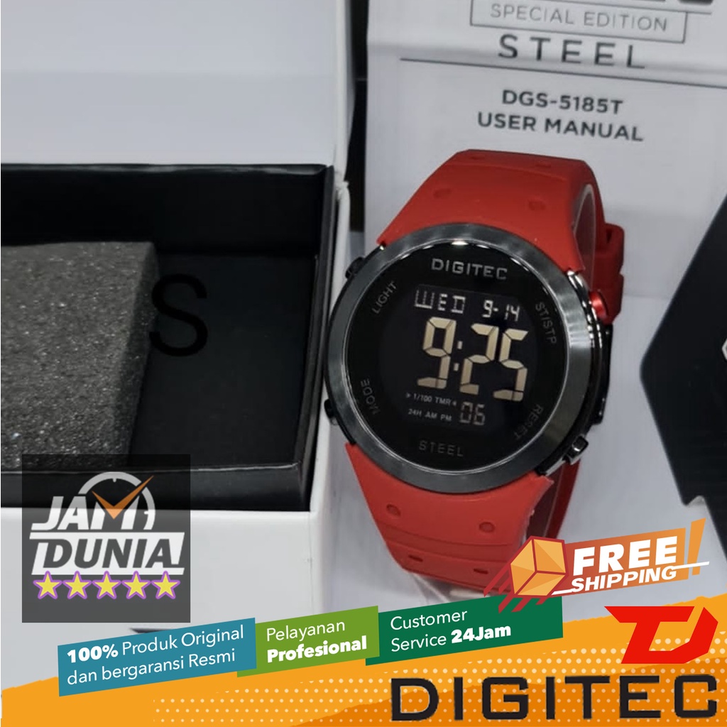 JAM TANGAN DIGITEC ORIGINAL - DIGITEC DGS-5185T RD DGS5185 JAM DIGITEC 5185 JAM TANGAN PRIA TR RS