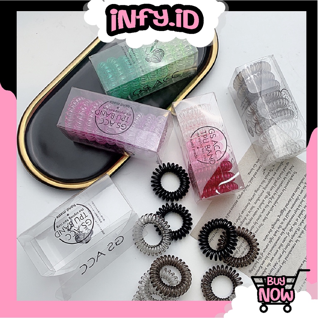 INFY - KARET RAMBUT SPIRAL ISI 9 PCS IMPORT / IKAT RAMBUT KOREA / KUNCIRAN WANITA / AKSESORIS KUNCIR CEPOL R767