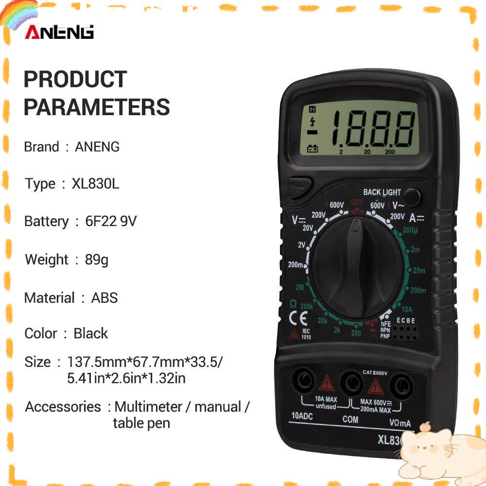 Solighter Multimeter Digital Smart Portable Dengan Layar LCD Backlight