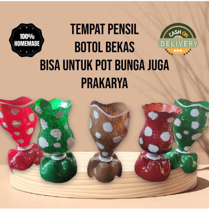tempat pensil unik  prakarya kerajinan tangan botol bekas