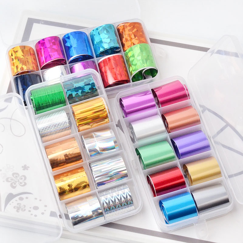 Stiker Nail Arts 10 Rolls Transfer Foil  / Foil Sticker untuk Nail Art/stiker nail art/aksesoris nail art