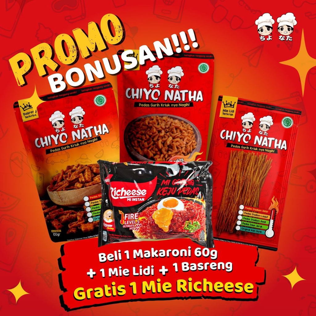 Jual Paket Bonus Mie Richeese B (Beli Makaroni, Mie Lidi Dan Basreng ...