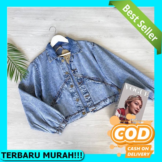 Jaket Jeans Oversize I Jaket Jeans Wanita Jumbo Ld 130 I Jaket Jeans Wanita Jumbo I Jaket Crop Jeans