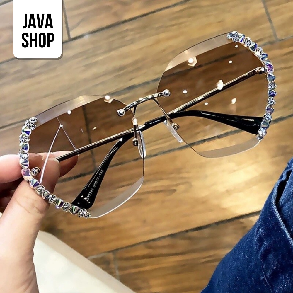 JAVASHOP Kacamata Wanita Diamond Bling Fashion Sunglasses