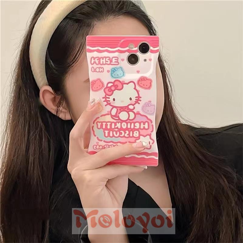 Soft Case Pelindung Kamera Motif Kartun Hello Kitty Biskuit Untuk iPhone 11 12 14 13 Pro Max XR 8 7 6 6s 14 Plus 11Pro Max X XS Max SE 2020