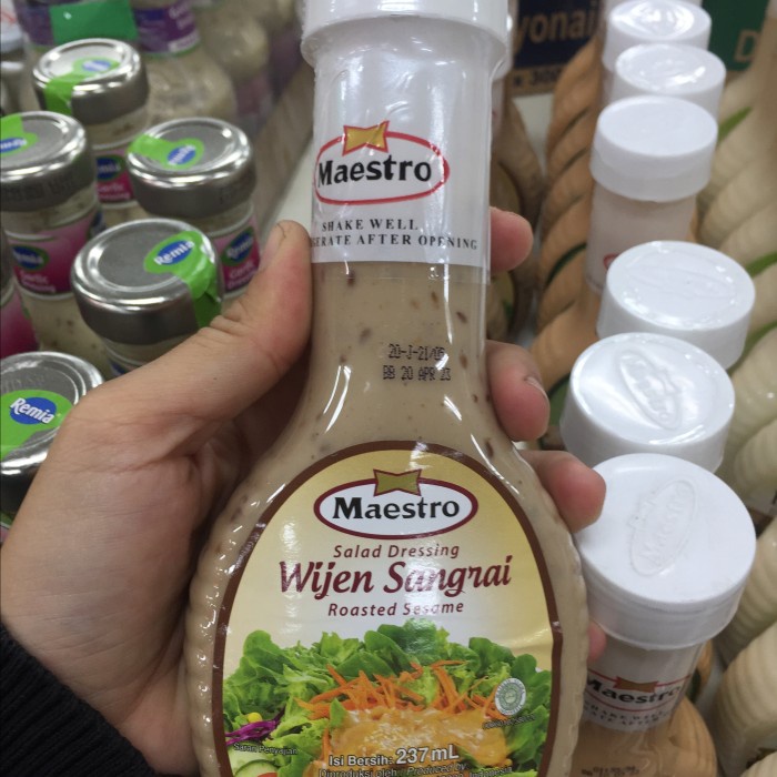 

Maestro Wijen Sangrai Salad Dressing 237 ml Free Bubble Wrap dan Dus Tebal