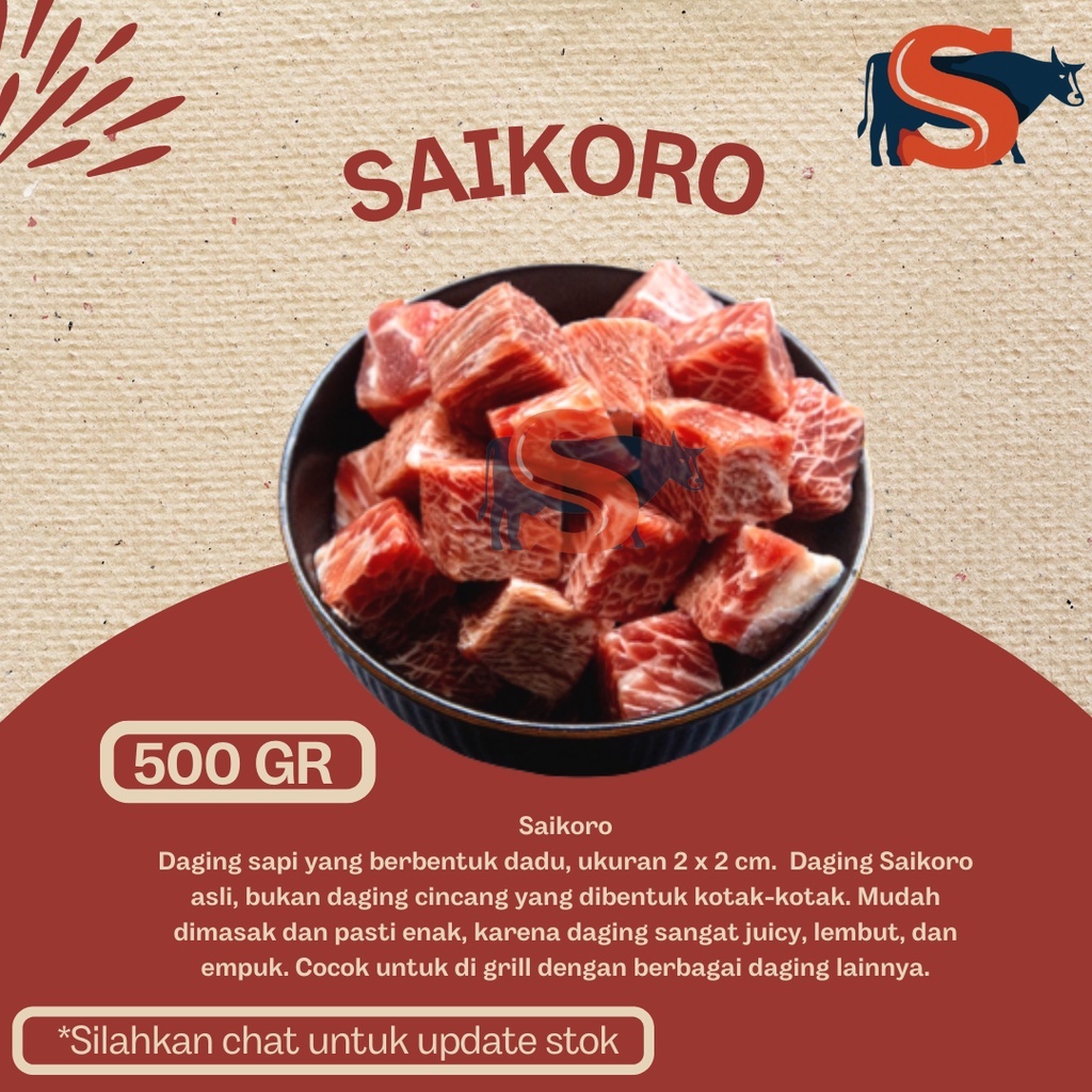 SAIKORO / SAIKORI BEEF / SAIKORO WAGYU / SAIKORO MELTIQUE / SAIKORO STEAK / 500 GR