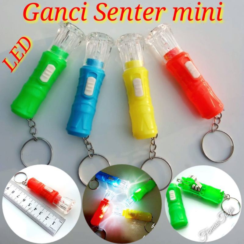 Gantungan Senter Mini Warna / Gantungan Kunci Senter / Senter Laser LED