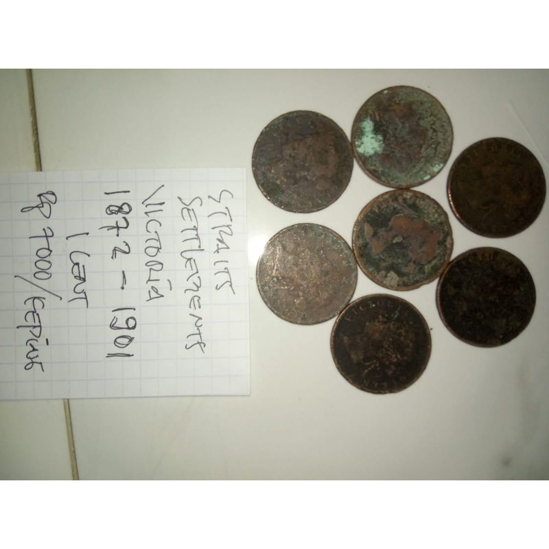 Straits Settlements Victoria 1 Cent super kuno Rp7000 per keping