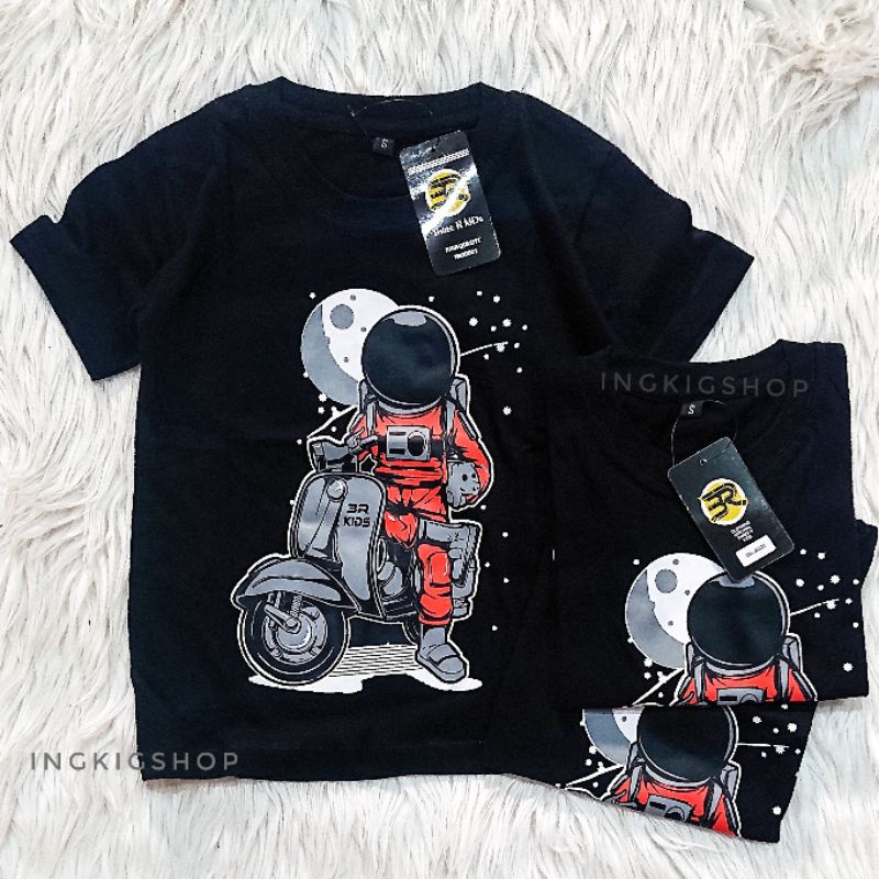 Baju Kaos Anak Nasa Astronout Vespa Keren Unisex 1-10 Tahun
