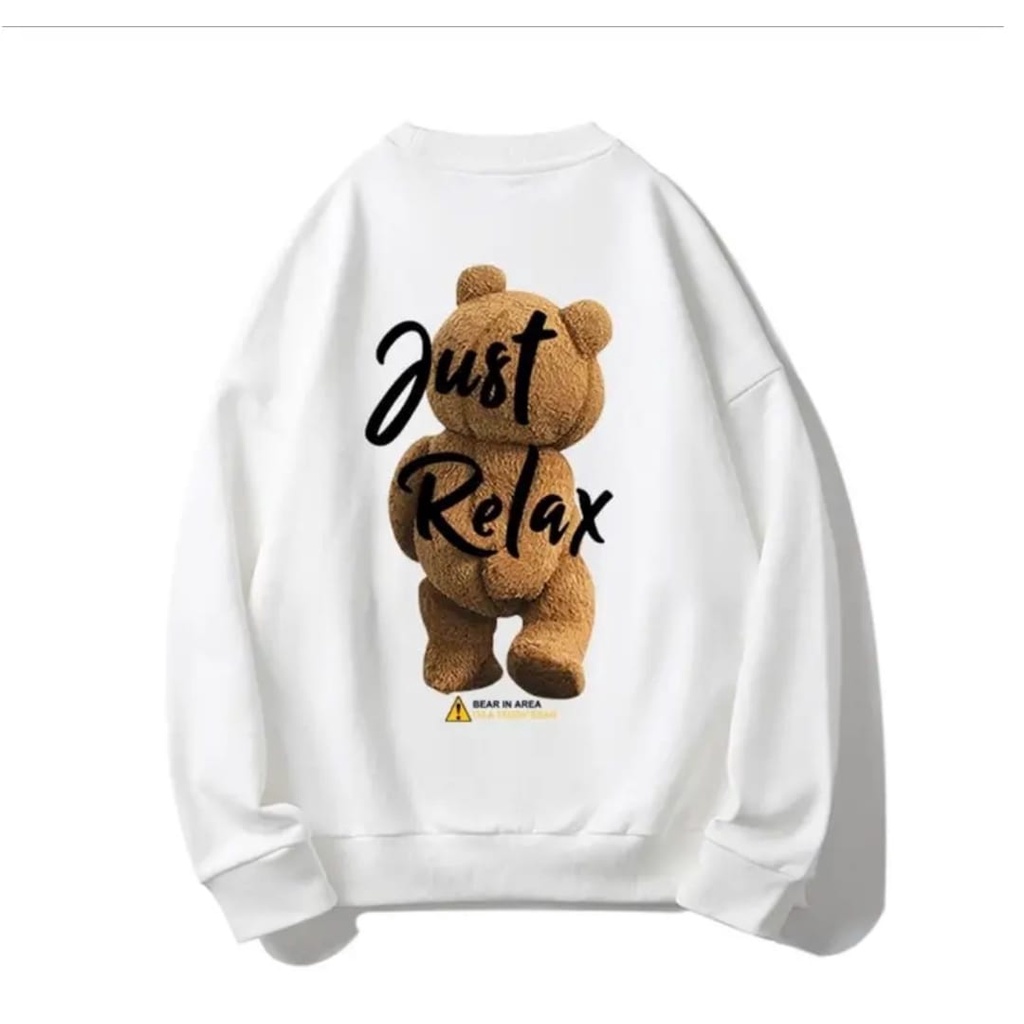 AFI - MC - FLEECE Sweater Just Relax Bear ( LD 116, PJ 60)