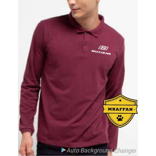 Polo Shirt Pria Kaos Kerah Lengan Panjang Tshirt Long sleeve skechers