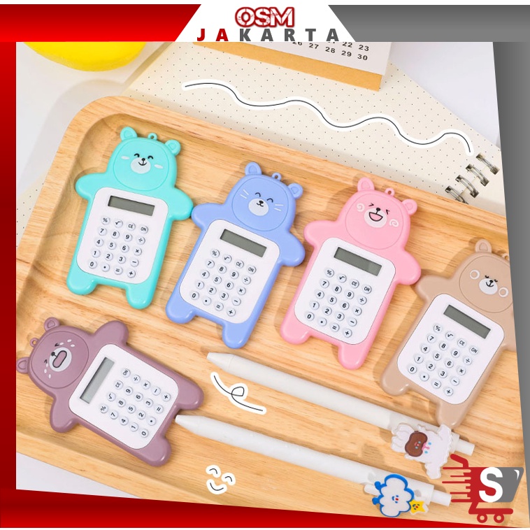 

OSM JKT 5531 Gantungan Kalkulator Mini / Kalkulator Motif Beruang Mini / Kalkulator Mini 8 Digit Tombol Karet