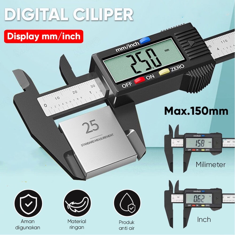 Jangka Sorong Digital Caliper Penggaris Digital Alat Ukur mm inch - Jangka Sorong Digital Sigmat digital Stainless / Vernier Caliper / Sketmat Gigital