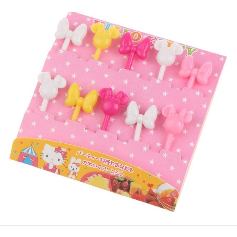 BabyClay Tusuk Bento Anak / Tusuk Bento Minnie Mouse / Tusuk Bento Hellokitty