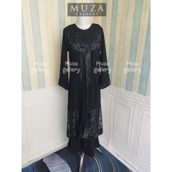 BEST MUZA ABAYA ARAB ABAYA HITAM MIDI DRESS MUSLIM TURKEY 01