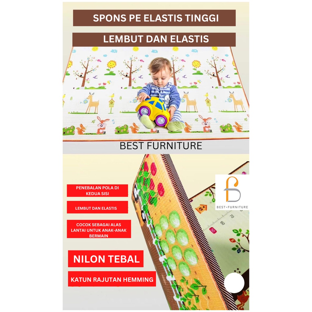 Best Karpet Lantai Spons PE Karpet Anak Karpet Tikar Motif Bolak Balik