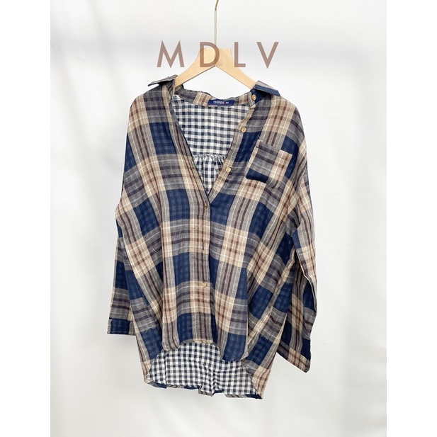 MDLV ~ 8937# Maggia Double Cloth Plaid Shirt Kemeja Kotak Import