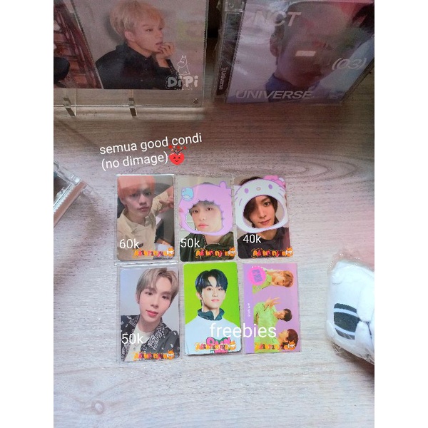 photocard keluarga costum chenle we boom, yuta sanrio, jisung hot sausce, shotaro past, kihno, album