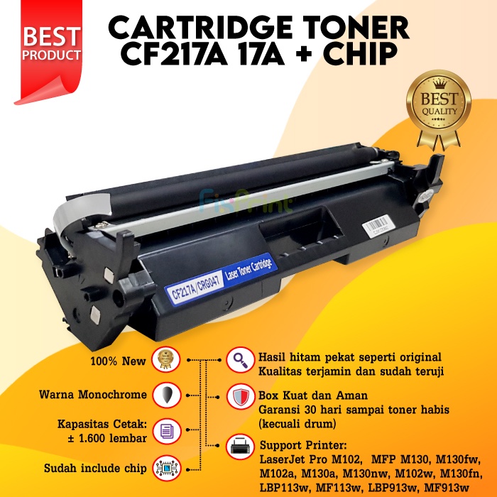 Cartridge Toner HP 17A CF217A Tinta Printer M102 M130 M130fw M102a M130a M130nw M102w M130fn MF266dn