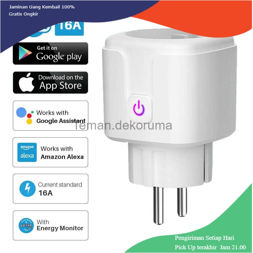 TD - SKT ONLIVING Stop Kontak Smart WiFi EU Plug 16A Monitoring Function - S21