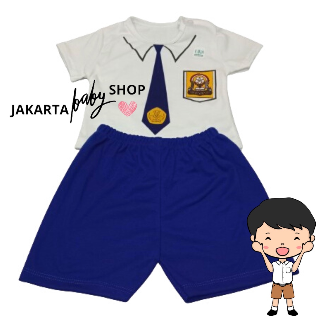SETELAN BAYI 6-12 BULAN SERAGAM SEKOLAH LUCU 446100 / SETELAN BAYI BAJU PROFESI LUCU 446200