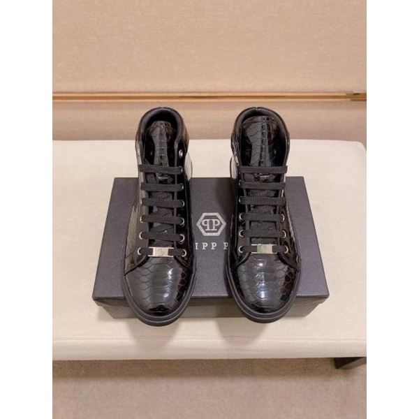 sepatu pria boots philipp plein cowok sneaker high end mirror vip shoes men pp kilat top P1SHOES