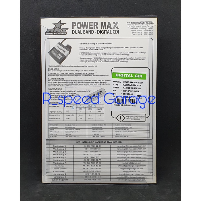 CDI BRT POWERMAX DUALBAND KARISMA & SUPRA X 125