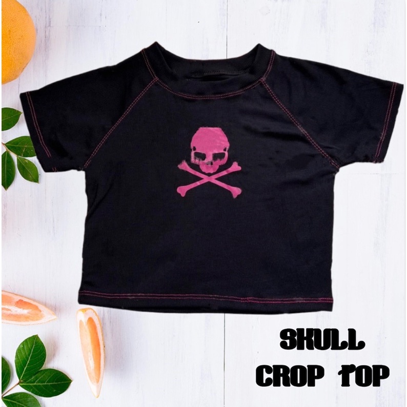 Crop Top Wanita Skull (LD 88, P 40)