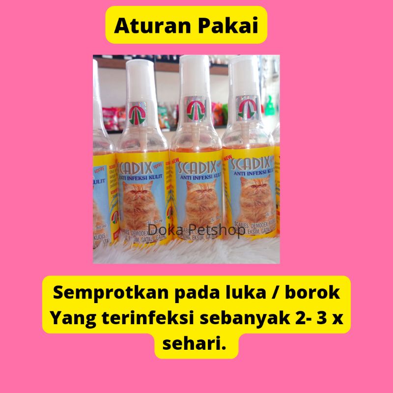 Scadix Spray Obat Anti Infeksi Kulit Kucing Gatal koreng