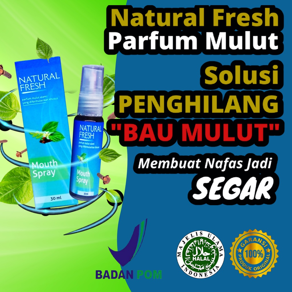 Pewangi Mulut Rasa Buah Natural Fresh Mouth Spray Obat Herbal Spray Mouth Natural Fresh Pengharum Mu