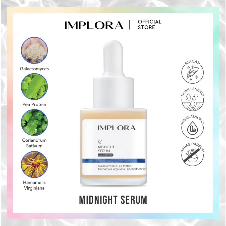 READY STOCK - IMPLORA SERUM JERAWAT FLEK GLOWING (LUMINOUS/ACNE/PEELING/MIDNIGHT SERUM)