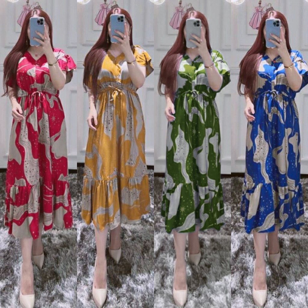 Daster Kekinian Busui Luna Dress Serut Centini Rayon