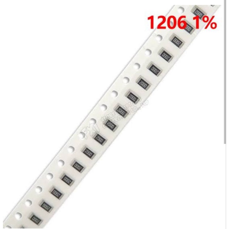 Resistor SMD 1206 10r 10 r Ohm Toleransi 1% tolerance 1 % resistensi