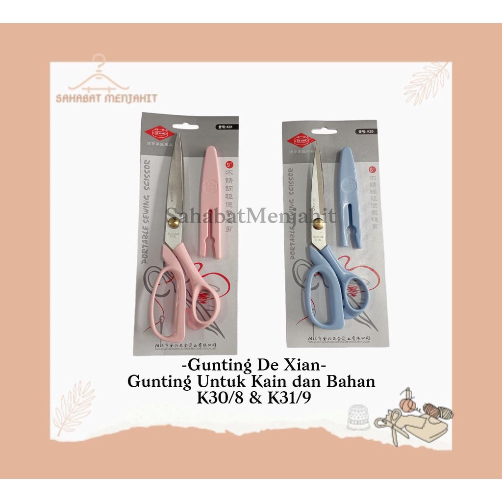 

Gunting Potong Kain / Gunting DE XIAN dengan tutup K30/8" dan K31/9