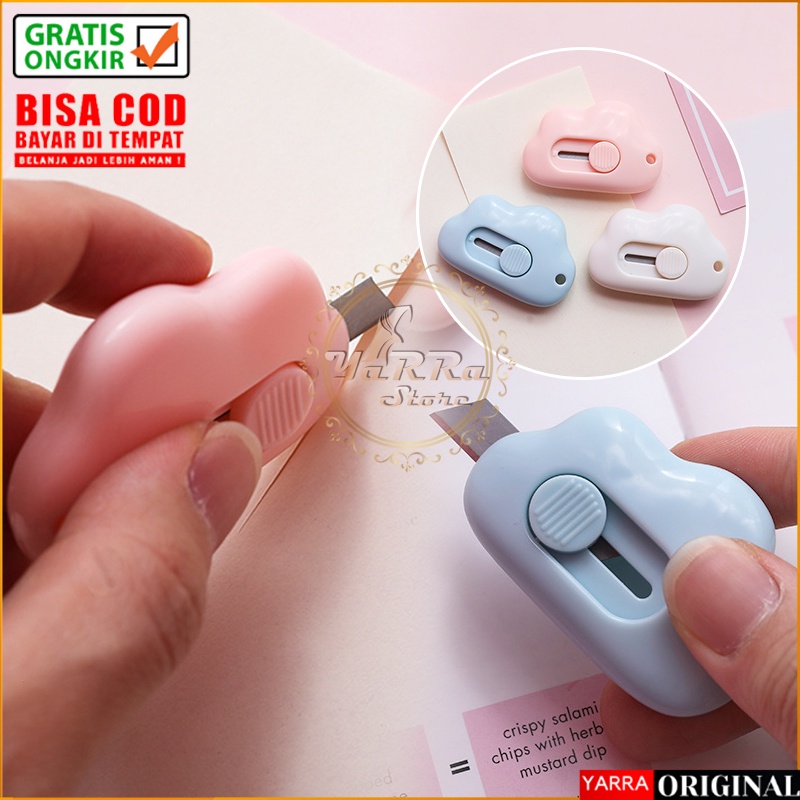 

Cutter Mini Lucu Pisau Kecil Bentuk Awan Aksesoris Alat Tulis Pemotong Kertas Portable Kekinian MX1062