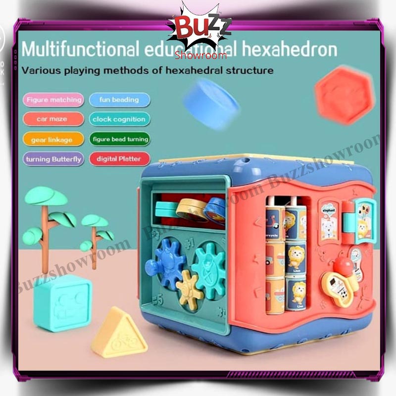 Wisdom Hexahedral Mainan Edukasi Anak Busy Box Activity multifungsi